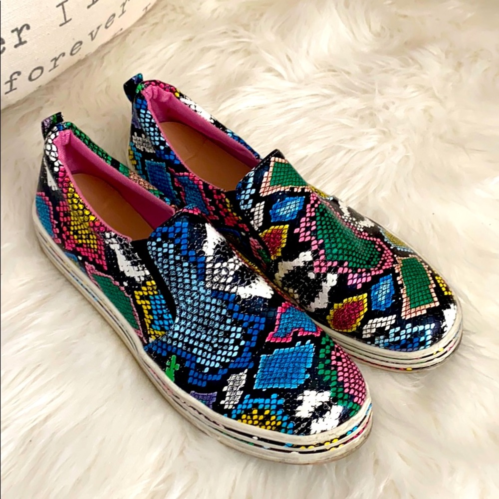 Snakeskin Vans type shoes